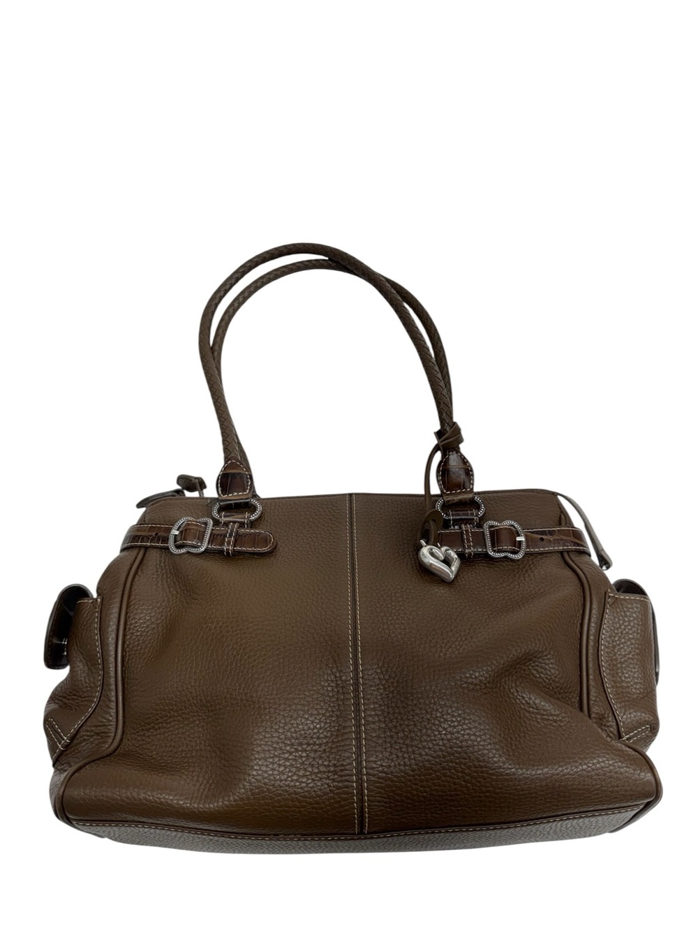 Brighton Brown Pebble Leather Shoulder Tote